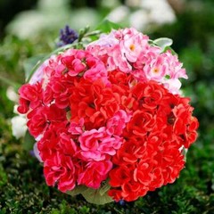 1-3X Artificial Geraniums UV Resistant Silk Flower Outdoor Garden Porch Vase Red