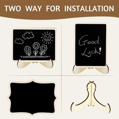 24 Pcs Small Chalkboard Labels with Easel Stand, Mini Chalkboard Signs, Wooden B