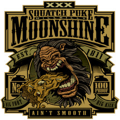 SQUATCH PUKE Sublimation Print Ready to Press, Heat Transfer PICK YOUR SIZE