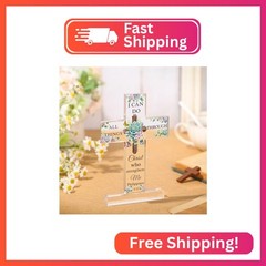 Chunful Christian Religious Gift for Women Acrylic Decorative Cross Standing Dec