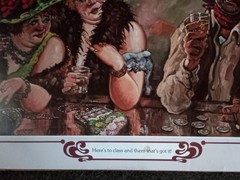 1981 Paper Print of Jack Roberts Saloon Artwork «Here’s To Class» 20×16 #S