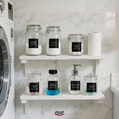 144 PCS Minimalist Laundry Room Labels Set, Water Resistant Stickers,Water/Oi…
