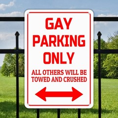 HBXNZ Gay Parking Only Sign Funny Plaque Garage Bar Wall 12x8inches,