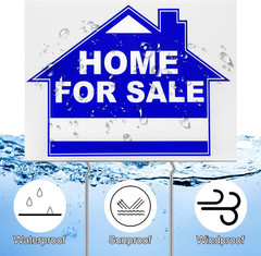 Queekay 3 Pcs Home for Sale Signs with Stakes 16 X 12 Inches Double Sided Signs