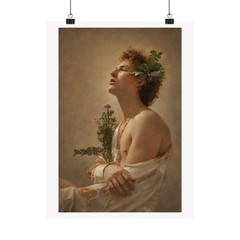 Floral Muse Matte Poster | Vertical Art Print, Classical Portrait