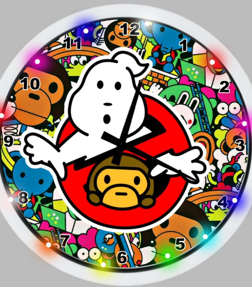 Bape Ghost Busters Led Lights Personalized Clock