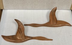Set of 2 Vtg 1990 Wood Flying Ducks/Loons/Geese Wall Decor 16.5″ MCM-Style