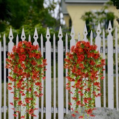4x Artificial Flowers UV Resistant Outdoor Faux Plants for Hanging Basket Porch