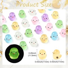 60x Luminous Resin Chicks Glow in The Dark Figurines for Landscape Jewelry Decor