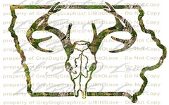 Camouflage Camo Iowa IA Buck Hunter Hunting Vinyl Decal Sticker Deer Skull Stag