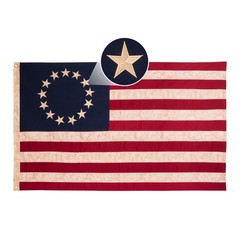 AMZFLAG Vintage Betsy Ross Flag 3×5 ft for Outside, Tea-Stained 100% Cotton 1…