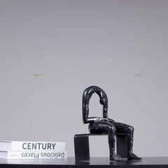 9.8» Bronze Melancholy Sculpture, Modern Abstract Emptiness Statue& Think of…