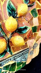 Vintage Italian Style Yellow Lemon Tree Hanging Wall Art Plaque 15″ x 15″