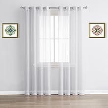 1 Extra-Wide Light Beige Sheer Patio Curtain Panel 102 x 84 Inch Long with