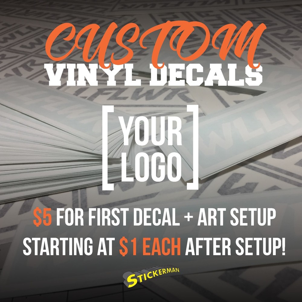 Completely Custom Vinyl Logo Sticker for Cars Trucks Boats Windows Tumblers