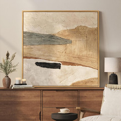 Framed Neutral Abstract Wall Art, Large Modern Canvas Prints Paintings Artwork f