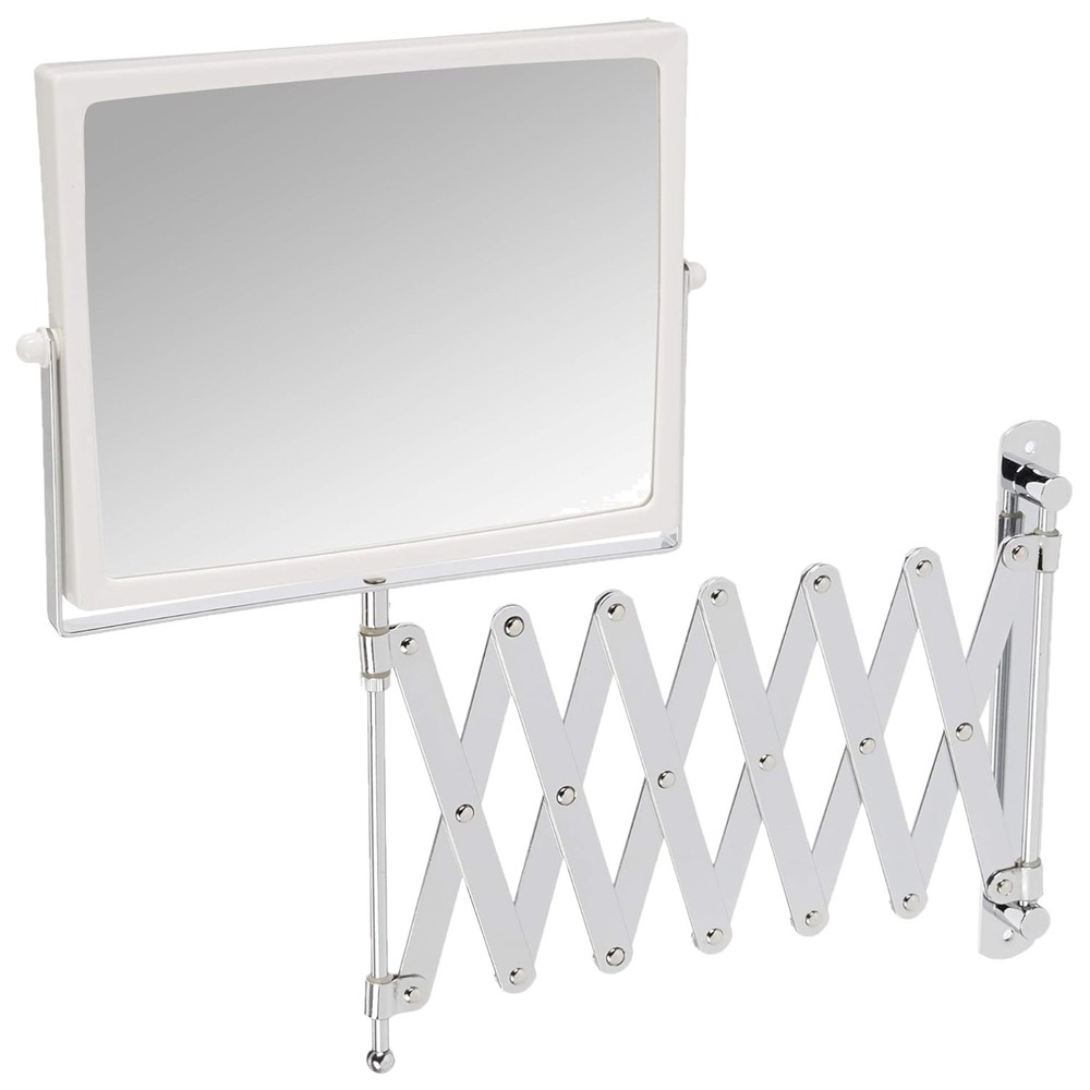 Space-Saving Dual-sided Vanity Mirror – 30 Inch Chrome Arm, 5X Magnification