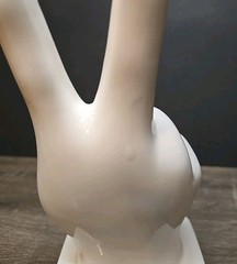 Large Peace Out Hand Symbol Sign White Ceramic Boho Deco Figure 8” Tall