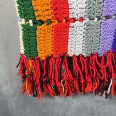 Multicolor Crochet Afghan Blanket Throw Granny Cottagecore 50 W X 78 L