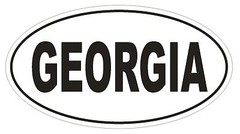 Georgia Oval Bumper Sticker or Helmet Sticker D2294 Euro Oval Country Code