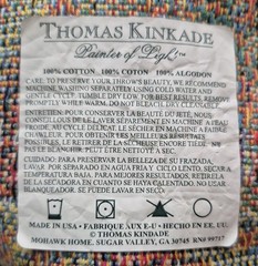 Thomas Kinkade «Home Town Lake» Throw Blanket Tapestry 100% Cotton Made USA