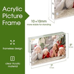 8 Pack Acrylic Picture Photo Frame Magnetic 5×7″ Clear Free standing 5×7 Inch