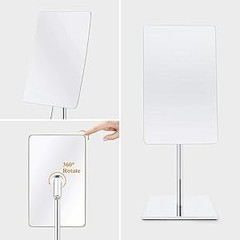 Table Standing Rectangular Vanity Makeup Mirror with 3X Magnification, Made of