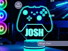 Personalized Game Controller LED Lamp – Custom Name Gaming Night Light