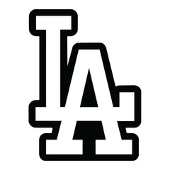 LA Dodgers Sticker Black and White Car Window, Laptop and Bottle 3.72W x 5H in