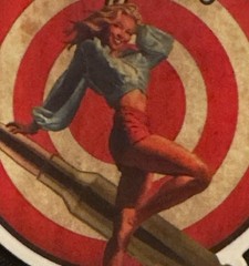 SEXY PINUP GIRL STICKER✨💋🎯🔥🎯💋✨2 1/2” x 2 1/4”✨GLOSSY✨HIT THE TARGET✨❤️‍🔥💫