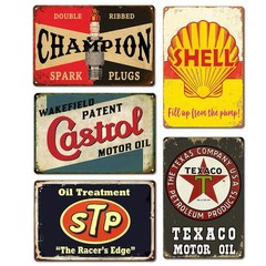 Vintage Metal Tin Signs Retro Garage Signs For Men Wall Decorations Old Car S…