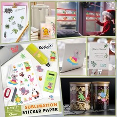 25-75 Sheets Koala Sublimation Vinyl Sticker Paper Clear Waterproof 8.5×11 Matte