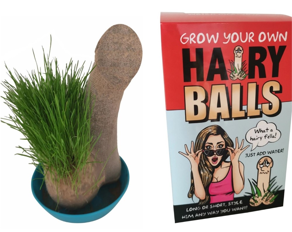 HAIRY BALLS – Grow Your Willy Pecker Chia Pet Plant – Adult Gag Prank Joke