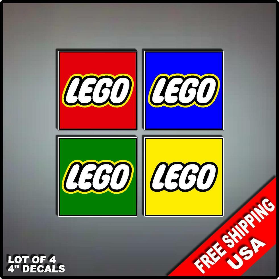 4″ LEGO Stickers Decal Lot 4 colors Art Vinyl Wall Sticker Kids Puzzle Blocks