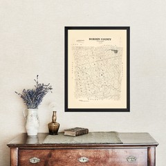 Old Map of Borden County, TX 1892 – Vintage Texas Art
