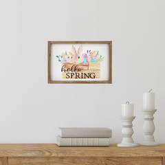 Hello Spring Easter Bunny Wall Sign-7.75 In.