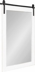Rustic White Barn Door Wall Mirror – 24×38 Farmhouse Decor