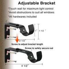 Long Black Curtain Rod for Living Room Windows 28 to 144 inch, 1″ Heavy Duty …