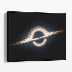 Black Hole Outer Space Planets Moons Canvas Wall Art Print