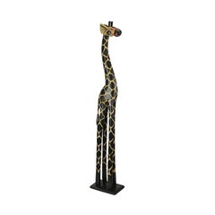 36 Inch Hand Carved Wooden Giraffe Sculpture Safari Home Decor Figurine Statue