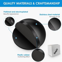 2 Pcs Self Adhesive Door Stoppers, Stainless Steel Floor Door Stop Wall Prote…