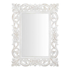 Medium Rectangular White Wood Framed Mirror (24 In. W X 32 In. H)