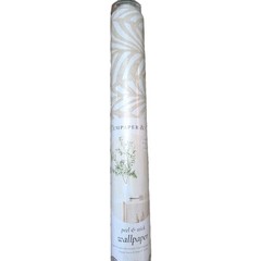 Tempaper White Clay Block Print Leaves Removable Peel and Stick Wallpaper