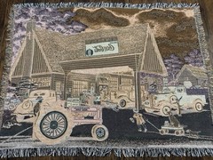 John Deere Coca Cola Woven Throw Blanket Tapestry 51×68 Country Gas Station