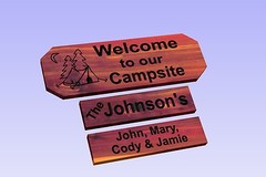 Personalized Custom Carved Camping Cedar Wood Sign Rustic Plaque Home Decor