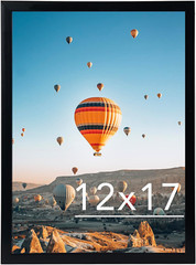 12X17 Picture Frame Black for Wall Hanging, Wall Mounting Horizontally or Vertic
