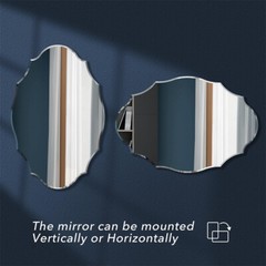Irregular Decor Wall Mirror Wavy Beveled Bathroom Mirrors Silver Accent Mirrors