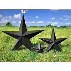 Black Rustic Dimensional Barn Star – 22″ Country Farmhouse Home Decoration