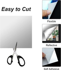 10 Pack Flexible Mirror Sheets Decorative Self Adhesive Mirror Tiles, 8×10 Inch