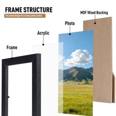 MAXECHO Picture Frame Set of 5, Two 5″x7″, Three 4″x6″, Black Gallery Photo F…